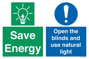 Save Energy open the blinds and use natural light